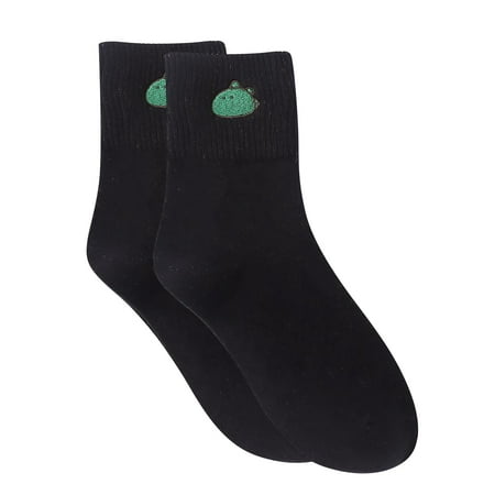 

MRULIC socks for women Fun Ladies Cute Little Dinosaur Socks Socks Casual Midlength Socks Black + M