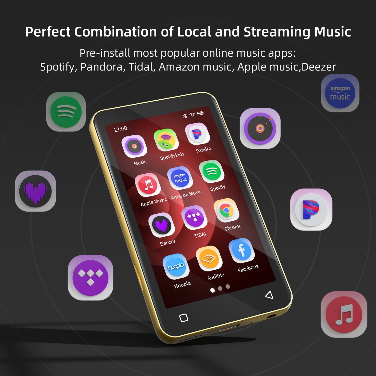 MP3-speler met Bluetooth wifi, 80 GB MP3-speler met camera, Android MP4