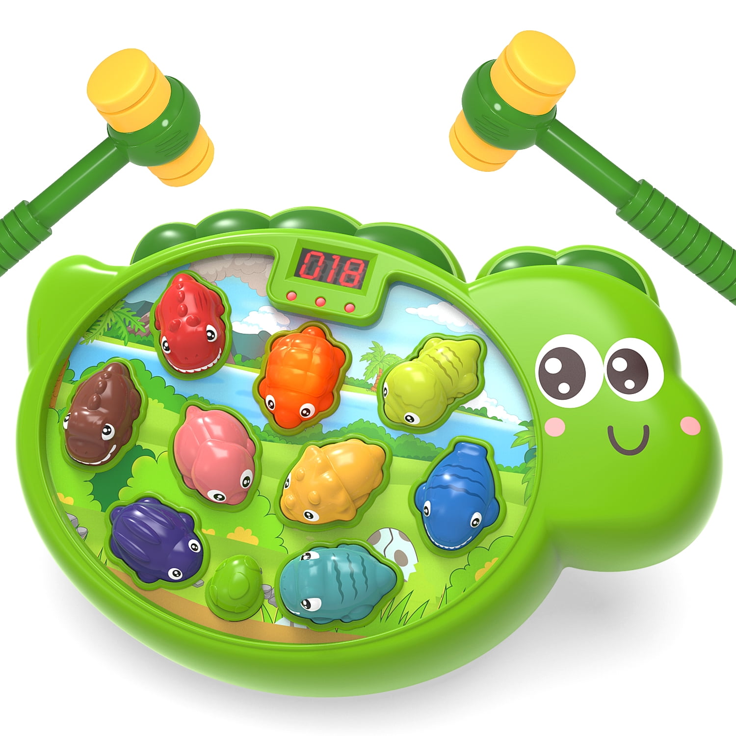 Kids Dinosaur Toys for Boys Girls 3-6 Years Whack A Mole Interactive Game Preschool Educational Toddlers Learning Blippi Game Birthday Christmas Gifts