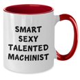 thumbnail image 2 of Amangny Smart Sexy Talented Machinist Two Tone Coffee Mug, Funny Machinist Gifts for Christmas, 2 of 5