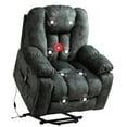 thumbnail image 4 of Ebello Large Power Lift Recliner Chair with Heat Massage, USB Ports - Ergonomic Recliner Chair for Elderly, Greenish Gray, 4 of 9