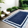 thumbnail image 2 of Flngr 5x8ft Outdoor Rug, Waterproof Reversible Patio Rugs, Outdoor Area Rug Foldable Plastic Camping Rugs for Outside RV, Patio,Picnic,Camper,Balcony,Porch (Blue &White), 2 of 12
