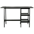 thumbnail image 6 of SAFAVIEH Sofara Solid Writing Desk w/ 2 Shelves, Matte Black, 6 of 11