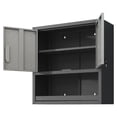 thumbnail image 4 of Tcbosik Metal Cabinet for Wall, Storage Tool Cabinet with Adjustable Shelf, Lockable Doors and Open Shelf for Kitchen Garage Basement, Easy Assembly, Black & Gray, 4 of 9