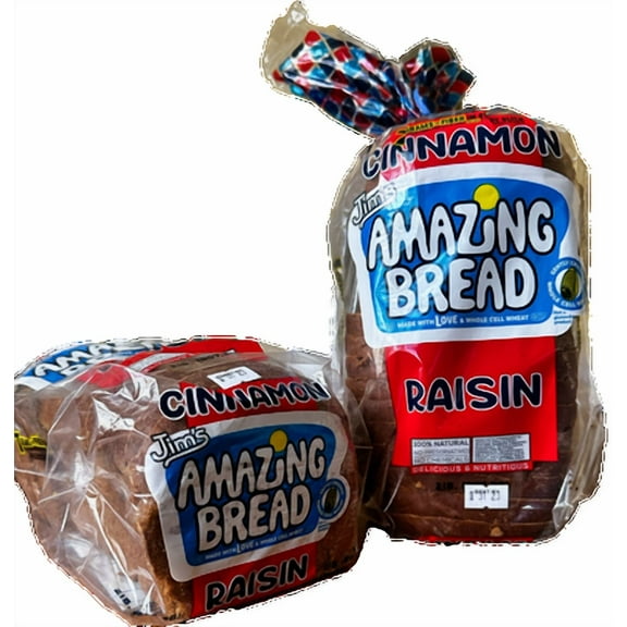 Jim's Amazing Cinnamon-Raisin Whole Cell Wheat Bread - 2 Pack