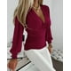 thumbnail image 2 of Blusa de mujer con escote en V, blusa cruzada elegante, blusa túnica de manga larga, 2 of 3
