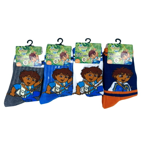 6pk Go Diego Go Boy's Socks (size 6-8) - Diego Assorted Colors Boy Socks
