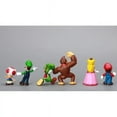 thumbnail image 2 of 6pc Super Mario Bros Peach Toad Mario Luigi Yoshi Donkey Kong Action Figure Toys, 2 of 5