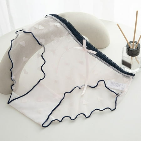 

Promotion! Summer Girls Kawaii Princess Briefs Cute Love Lace Transparent Cotton Inner Crotch Panties Sexy Thin Breathable Girl Underwear light pink L