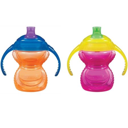 Munchkin Click Lock 2 Count Trainer Cup, 7 ounce - Pink/Orange