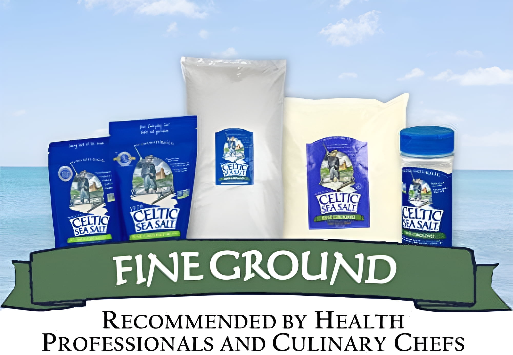 Celtic Sea Salt Resealable Bags, Fine Ground, 1 Pound, 2 Count