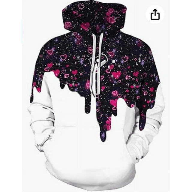 Men Women Unisex Digital Print Sweatshirts Hoodie Top Galaxy Pattern Pullover