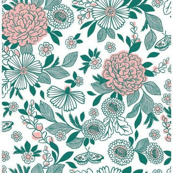 Summer Basket Green Fabric It's Cool to Be Kind Cotton Fabric, Sold by the Quarter Yard
