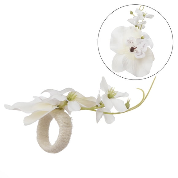 Xiao Hua Servilleteros de estilo minimalista para decoración de escritorio de hotel o restaurante, con diseño de flores y boca de agua, 6 unidades (blanco)