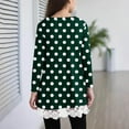 thumbnail image 4 of aohooy Long Sleeve T Shirt Girls Polka Dot Casual Crewneck Tunic Lace Trim Hem Trendy Blouses Cute Fall Pullover Loose Soft Tops Green,8-9Years, 4 of 6