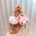 thumbnail image 4 of LLavero de peluche de gatito Sanrioed Kawaii para niñas, colgante de bolsa de Keroppi, juguetes de muñeca de dibujos animados, Kuromi retráctil, Mymelody, Cinnamoroll, 4 of 5