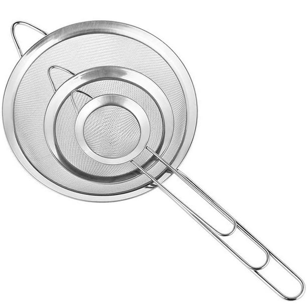 Stainless Steel Fine Mesh Strainer Flour Sifter For Baking With Handle Flour Sie