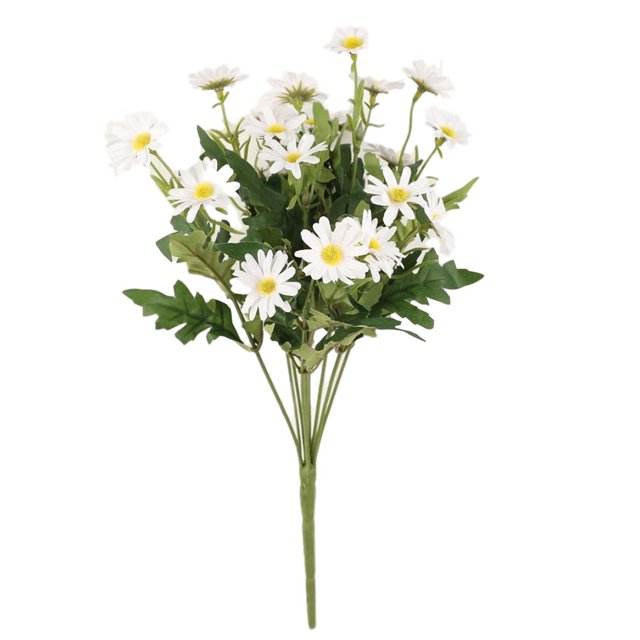 Ramo de flores artificiales, hojas de simulación, flores, decoración floral, hogar, boda, fiesta, planta falsa, blanco Methold HA8310-03B