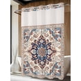 thumbnail image 4 of Boho Tribe No Hook Shower Curtain Waterproof, Bathroom Curtains with Snap in Liners and See Through Top Window, Southwest Aztec Colorful Abstract Pattern Hotel Style Bathtub Curtains Shower 72"Wx96"L, 4 of 8