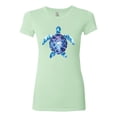 thumbnail image 2 of Sea Turtle Tie Dye Art Animal Lover Womens Slim Fit Junior Tee, Mint, Medium, 2 of 3