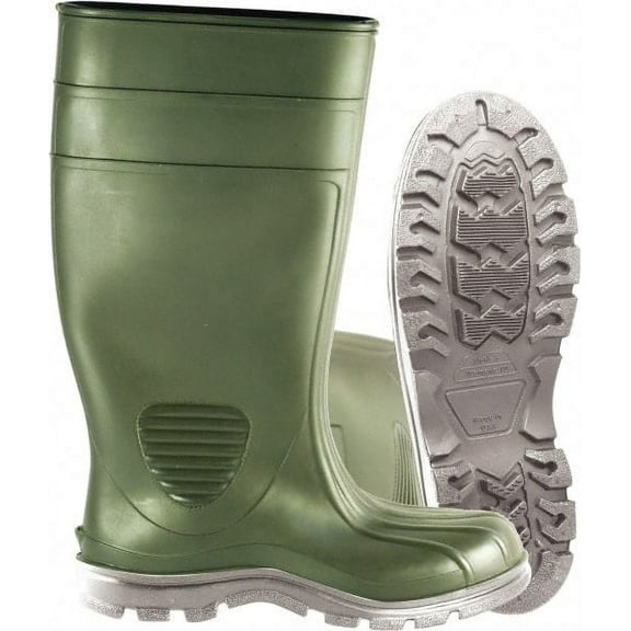 PRO-SAFE Unisex Size 9 Medium Width Steel Work Boot Green, PVC Blend Upper, 15" High, Non-Slip, Waterproof