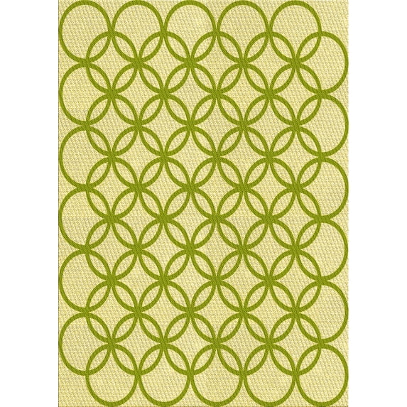 Ahgly Company Machine Washable Indoor Rectangle Transitional Green Area Rugs, 7' x 9'