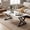 White, variant on Coffee Table White Living Room Center Table, Simple Modern Faux Marble Rectangular Tea Table with Sturdy Black Metal Frame,Industrial Wooden Coffee Table for Bedroom Home Office