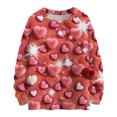 thumbnail image 2 of Dwralegc Valentine Clothes for Women Heart Graphic Cute Sweater Crew Neck Knitted Lightweight Valentine Casual Pullover Red L, 2 of 4