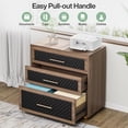 thumbnail image 4 of Tribesigns 3-Drawer File Cabinet, Modern Lateral Cabinet with PU Leather & Gold Handles, 4 of 7