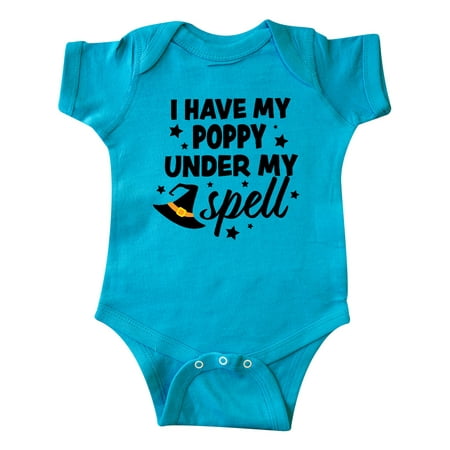 

Inktastic I Have My Poppy Under My Spell with Cute Witch Hat Gift Baby Boy or Baby Girl Bodysuit