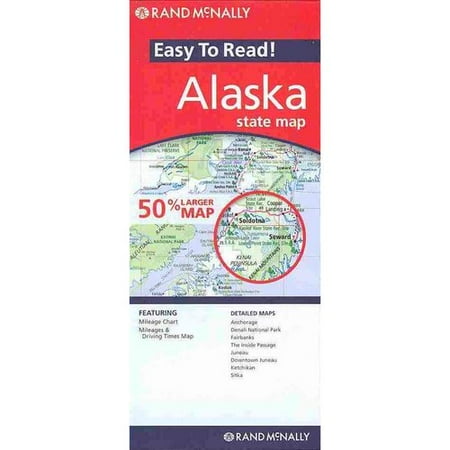 Rand Mcnally Easy to Read Alaska State Map
