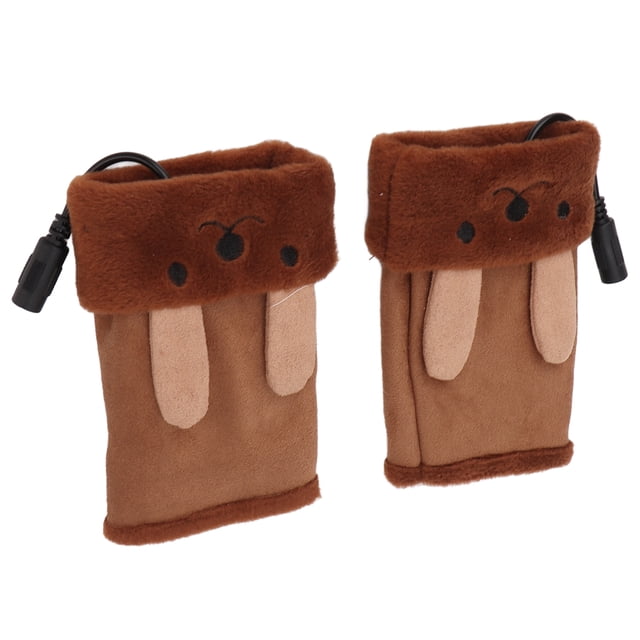 Guantes Sin Dedos De Calefacción, Guantes Calentadores USB Portátiles De Vellón Suave Para Ciclismo