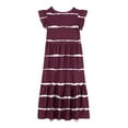 thumbnail image 4 of WRKEKC Robe Maxi pour Filles, Robe Décontractée d'Été pour Filles, Robe d'Été à Manches Courtes Col Rond Couleur Unie 8-9 Ans, 4 of 5