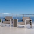 thumbnail image 2 of Noble House Cape Coral 3 Piece Outdoor Wicker Table Conversation Set in Khaki, 2 of 15