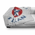 thumbnail image 3 of Texas Star Soft Flannel Fleece Throw Blanket, Proud to Be a Texan Words with Star Motif in Circle Patriotic Message, Cozy Plush for Indoor and Outdoor Use, 70" x 90", Blue and Vermilion, by Ambesonne, 3 of 6