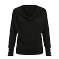 thumbnail image 4 of Womens Blouse 2026 Cowl Neck Sparkly Long Sleeve Fall Spring Casual Plus Size Tops, 4 of 4