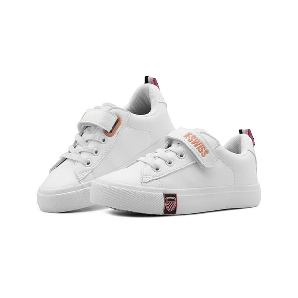 Tenis K-Swiss Niña Velcro Casual Antiderrapante Blanco/Rosa 19