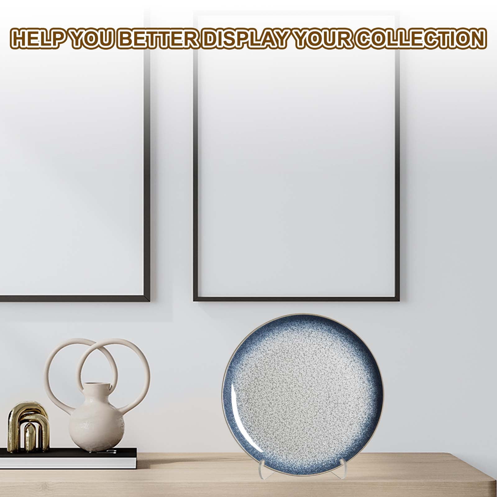 Uxcell 6 Inch Acrylic Plate Display Stand, 2 Pack Large Clear Easel Plate Holder Picture Stands for Display Frames Card Picture CD Book Challenge Coin(Tripod)