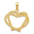 thumbnail image 4 of FJC Finejewelers 14 kt Yellow Gold Heart in a Heart Charm 18 mm, 4 of 6