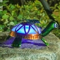 thumbnail image 3 of Outdoor Statue Solar Iron Turtle Garden Statue,Multicolor Changing LED with Butterfly Accent for Outdoor Garden Patio Decoration, 3 of 9