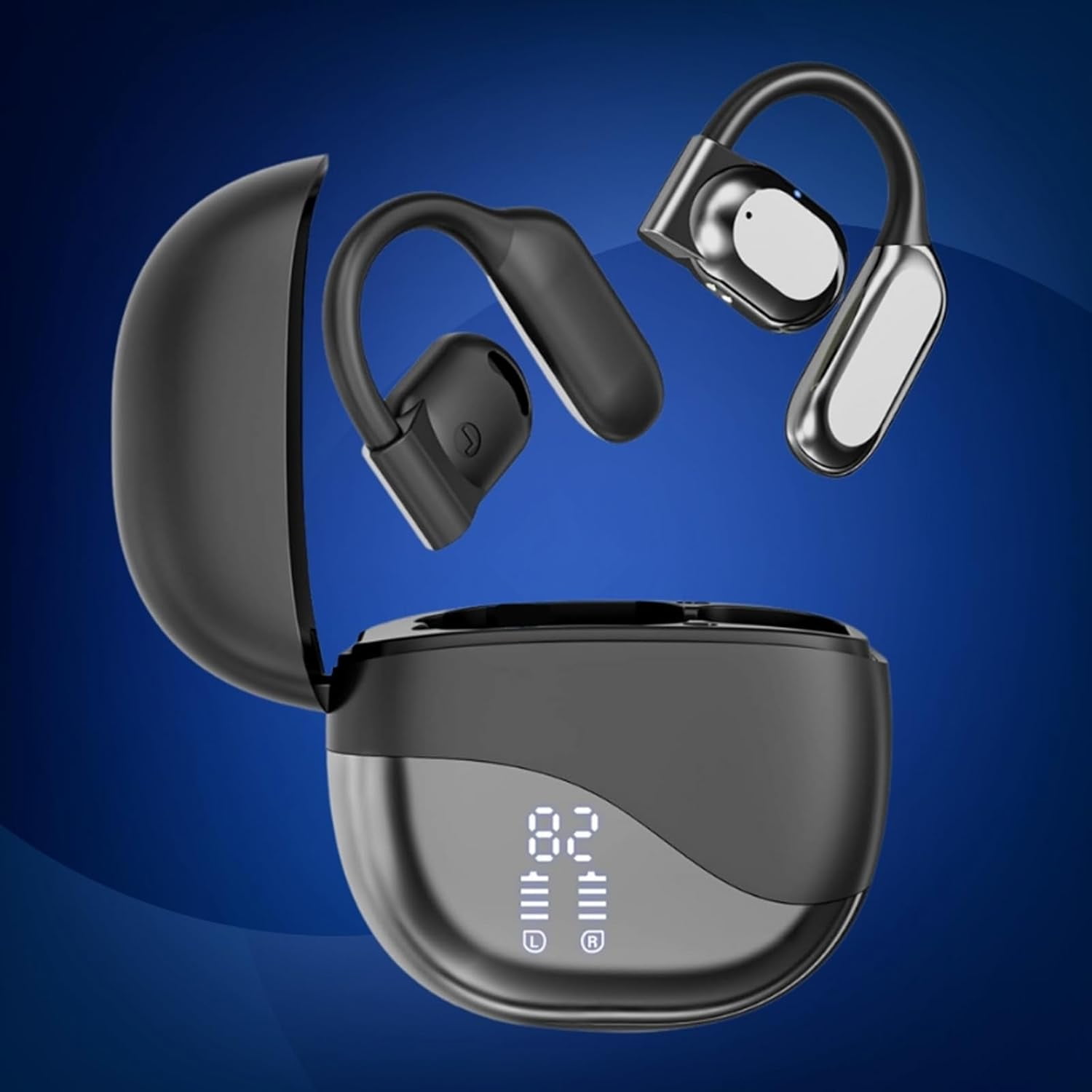 Vital Translation Earbuds, Real-Time Ai-Powered Translation Earbuds for Seamless Multilingual Conversations, Open Ear Earbud, Noise Cancelling Wireless Bluetooth Earbud (Black)