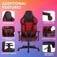 thumbnail image 6 of Loungie Angeline Faux Leather Game Chair, Swivel, Adjustable Back, Seat Height & Armrest, Red, 6 of 7