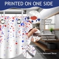 thumbnail image 3 of 4th of July Shower Curtain American Flag Patriotic Shower Curtain with 12 Hooks Red Blue Stars Flowers Pattern Independence Day 4th of July Decorations Shower Curtain, 72''''X72'''', 3 of 6