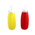 Dependable Industries 2 Piece Plastic Squeeze Mustard Ketchup Salad