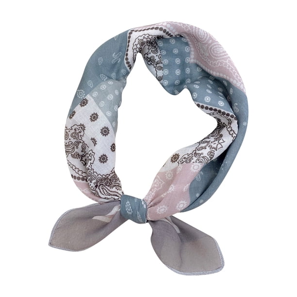 Pañuelo pequeño de seda para mujer, banda para el pelo, pañuelo estampado de lino y algodón, pañuelo decorativo para el cuello, pañuelo para la cabeza para mujer
