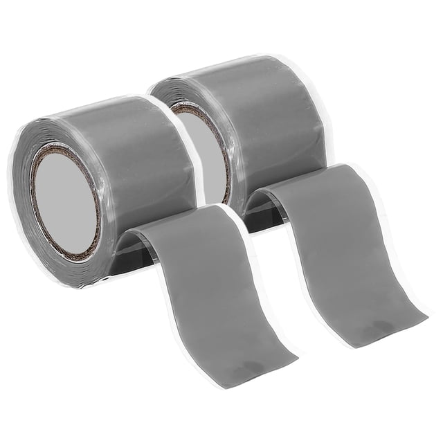 2 Pcs Cinta de Silicona Autoadhesiva, Cinta de Sellado de Silicona de 1" x 5ft para Reparación de Tuberías de Fontanería para Mangos de Tuberías de Plomo, Gris