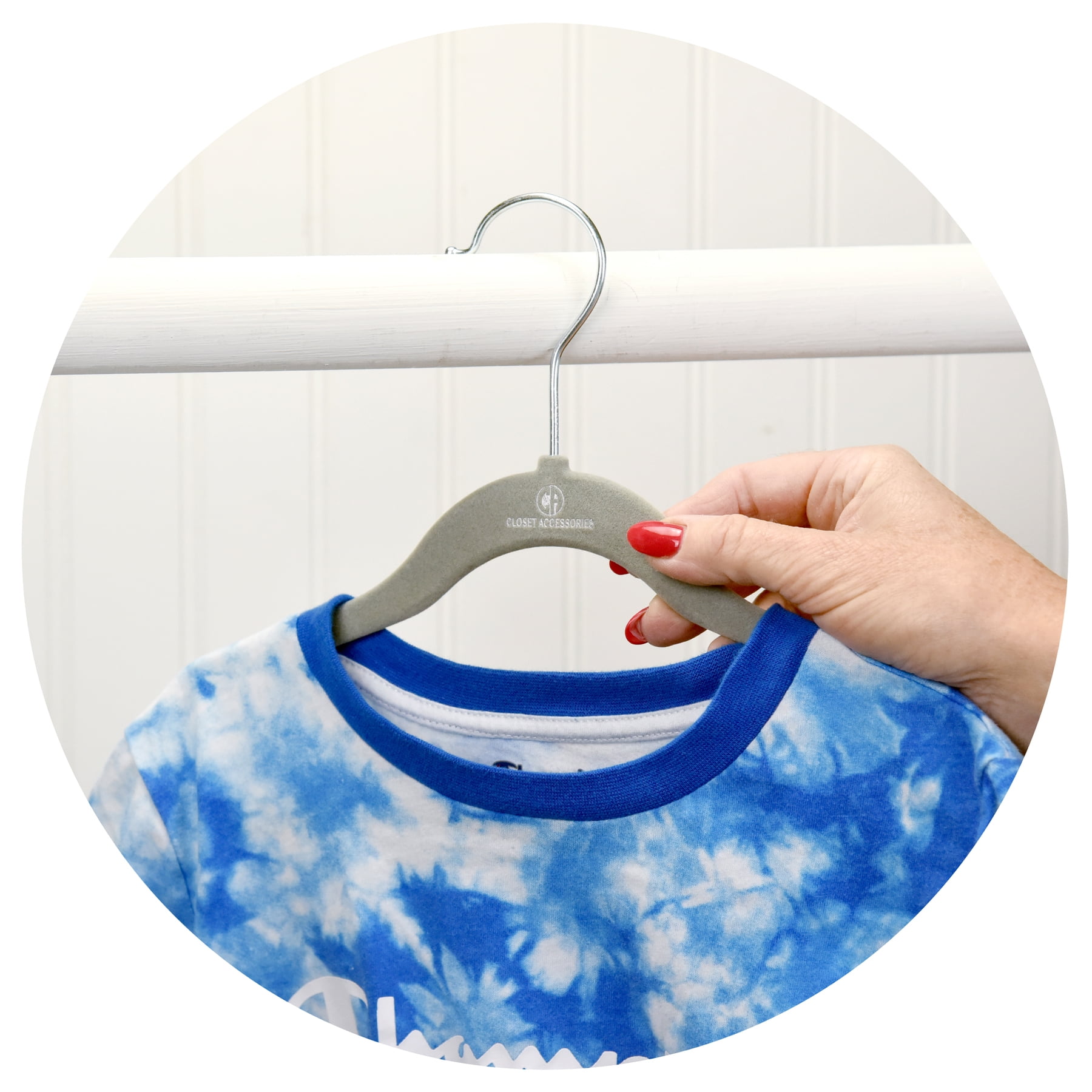 Kids Velvet Hangers, Sturdy and Space Saving Hangers.Grey (Charcoal). 50 Pack