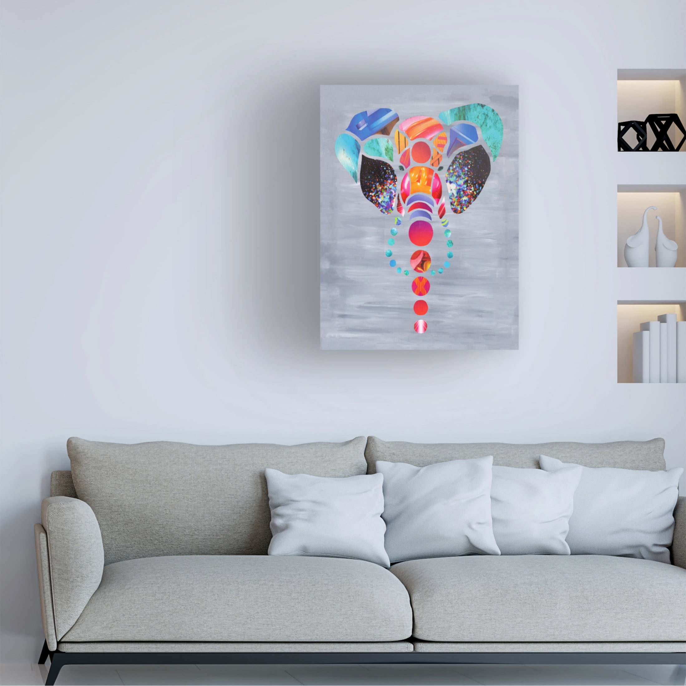 Canvas Wall Art - Artpoptart 'Elephant Love' Wall Art for Living Room, Bedroom, or Office Décor by Trademark Fine Art - 24 x 32 Inches