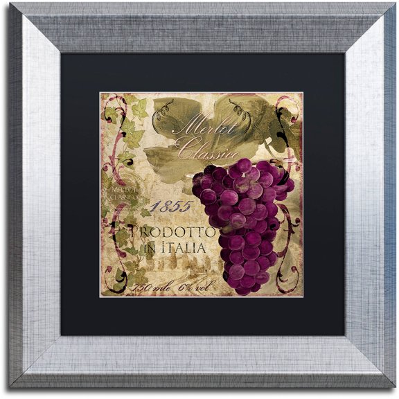 Trademark Fine Art "Vino Italiano I" Canvas Art by Color Bakery Black Matte, Silver Frame