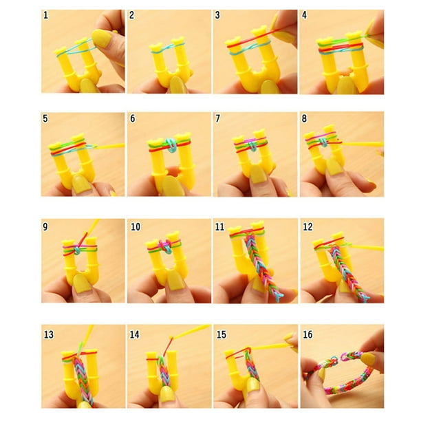 1 Box Colorful Band Kit Educational DIY 15-grid Loom Rubber Band